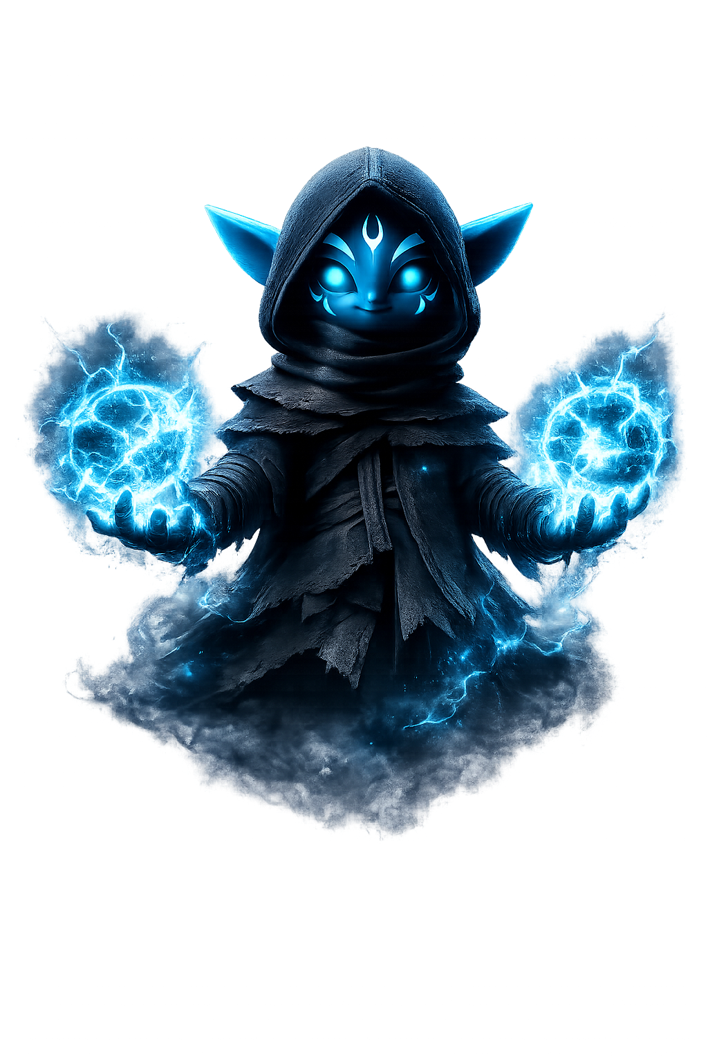 NÓTT mascot with glowing blue energy orbs